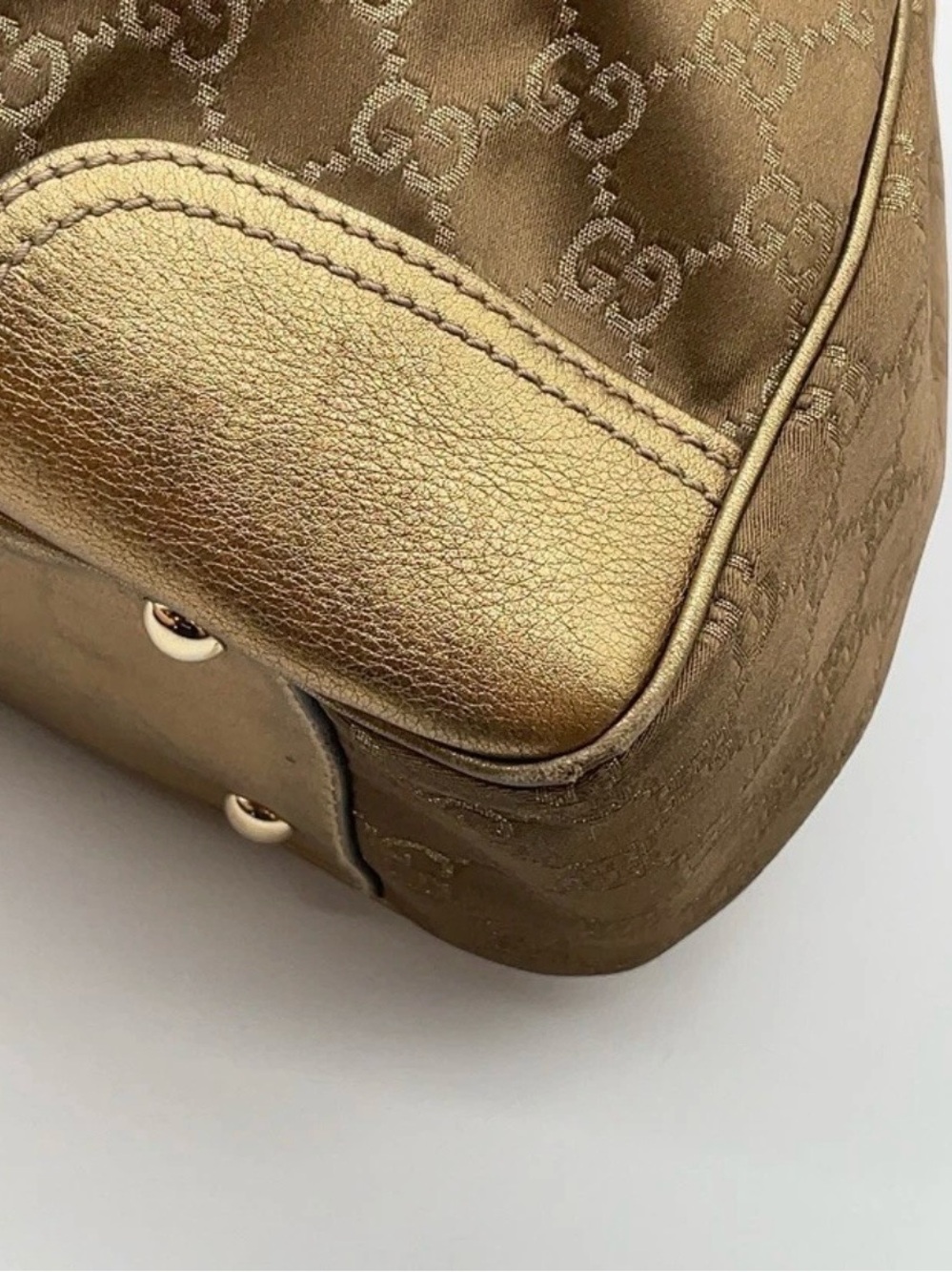Authentic Gucci Metallic Brown GG Monogram Shoulder Bag - Picture 8 of 16